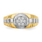IB Goodman 14k Two-tone 1/5 carat AAA Diamond Mens Cluster Ring