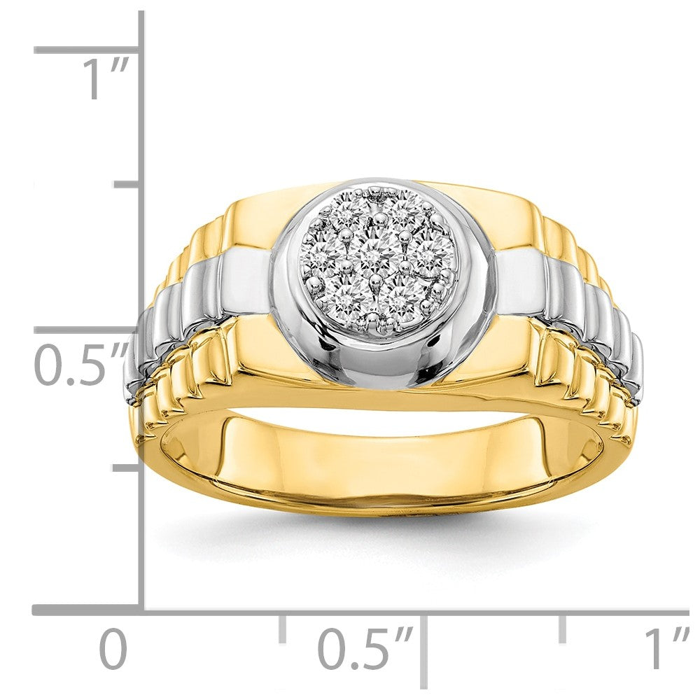 IB Goodman 14k Two-tone 1/5 carat VS Diamond Mens Cluster Ring