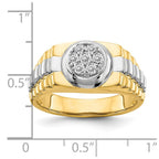 IB Goodman 14k Two-tone 1/5 carat AA Diamond Mens Cluster Ring