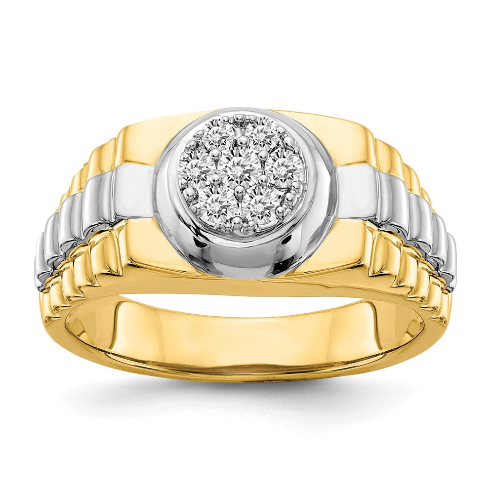 IB Goodman 14k Two-tone 1/5 carat A Diamond Mens Cluster Ring