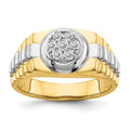 IB Goodman 14k Two-tone 1/5 carat A Diamond Mens Cluster Ring