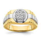 IB Goodman 14k Two-tone 1/5 carat A Diamond Mens Cluster Ring