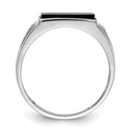IB Goodman 14k White Gold 10x8mm Rectangle Onyx and VS Diamond Mens Ring