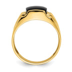 IB Goodman 14k Cushion Onyx and A Diamond Mens Ring