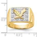 IB Goodman 14k 1/10 carat AAA Diamond Mens Eagle Ring