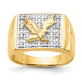 IB Goodman 14k 1/10 carat AAA Diamond Mens Eagle Ring