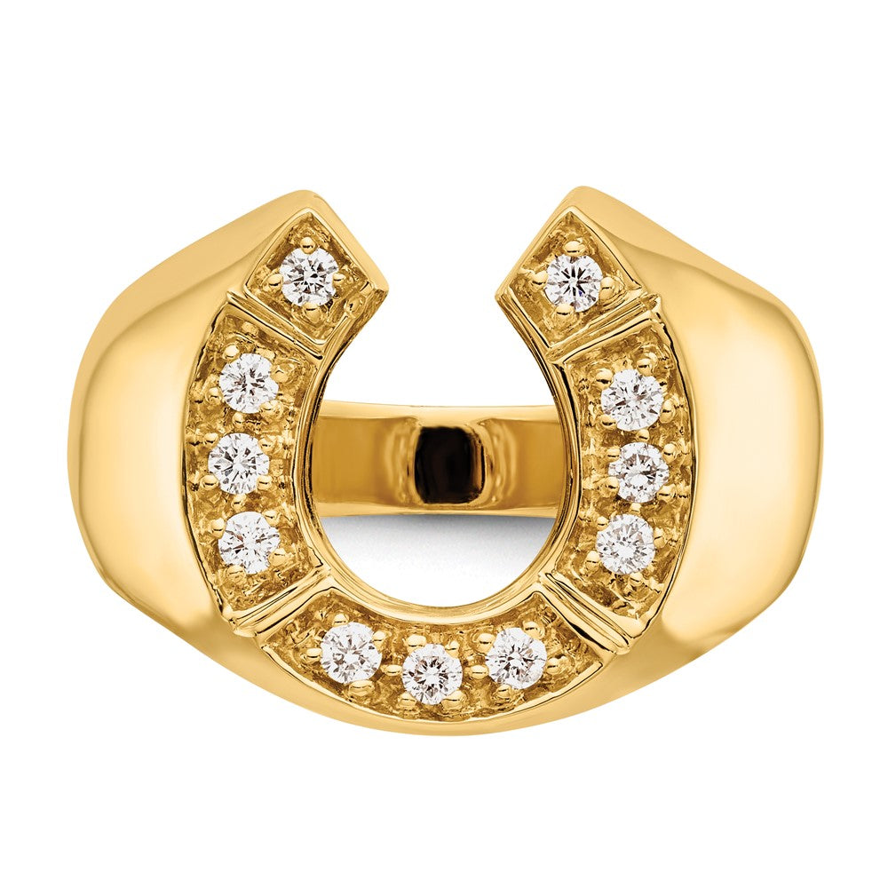 IB Goodman 14k 1/5 carat AA Diamond Mens Horseshoe Ring