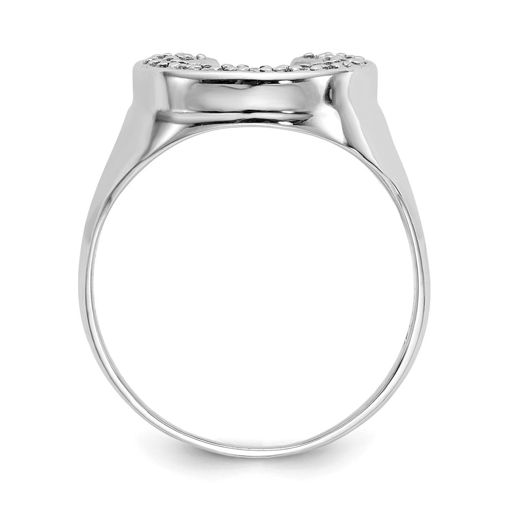 IB Goodman 14k White Gold 1/5 carat AAA Diamond Mens Horseshoe Ring