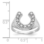 IB Goodman 14k White Gold 1/5 carat AA Diamond Mens Horseshoe Ring