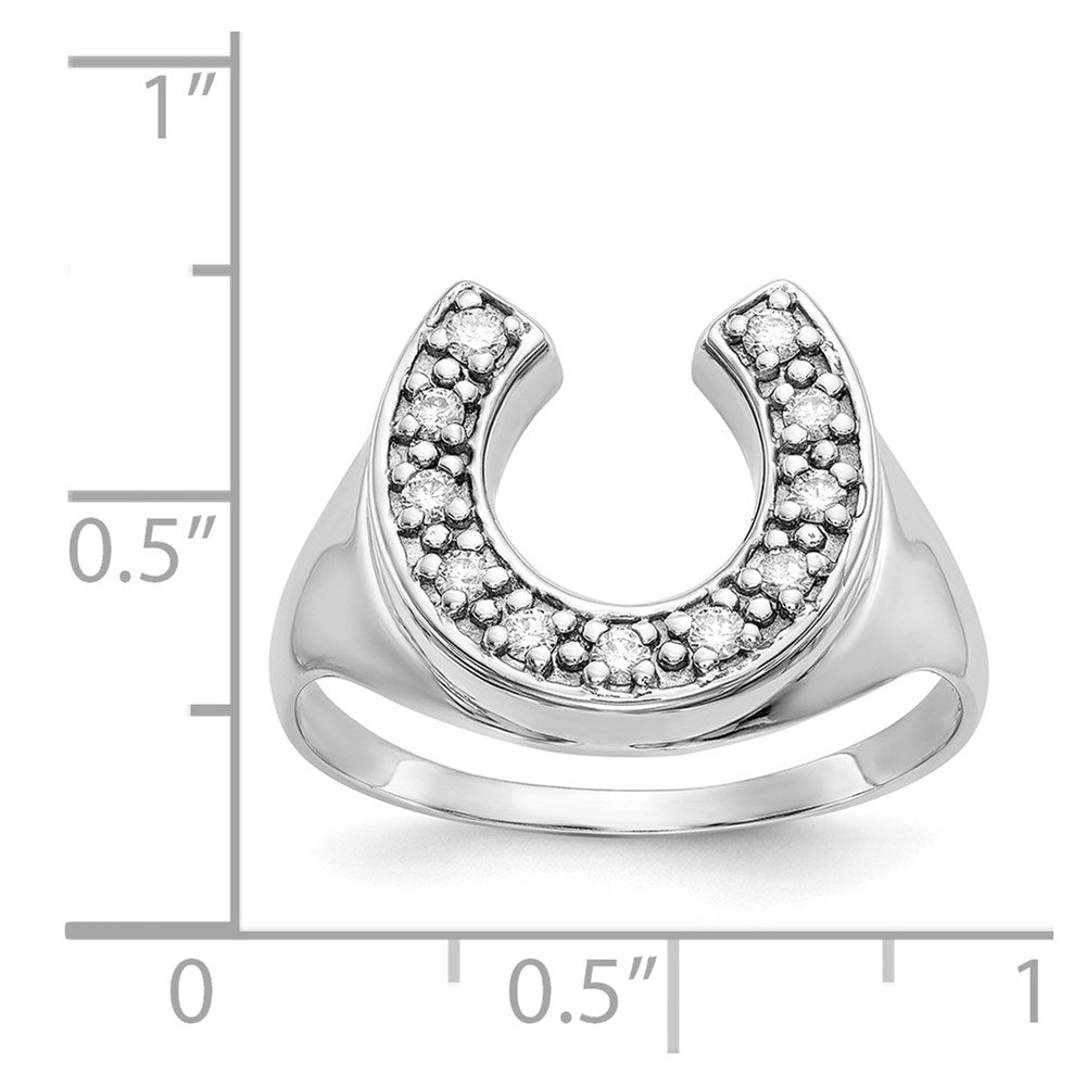 IB Goodman 14k White Gold 1/5 carat AA Diamond Mens Horseshoe Ring