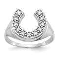 IB Goodman 14k White Gold 1/5 carat VS Diamond Mens Horseshoe Ring