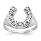 IB Goodman 14k White Gold 1/5 carat A Diamond Mens Horseshoe Ring