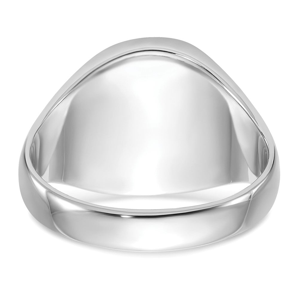 IB Goodman 14k White Gold Mens Polished and Textured with Black Enamel and Onyx Masonic Ring