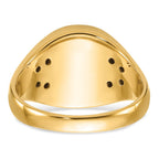 IB Goodman 14k Mens Polished and Textured with Black Enamel and Lab Created Ruby Masonic Ring