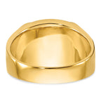 IB Goodman 14k Mens Polished and Textured with Black Enamel and Imitation Blue Spinel Masonic Ring