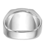 IB Goodman 14k White Gold Mens Polished and Textured with Black Enamel and Onyx Masonic Ring