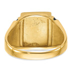 IB Goodman 14k Mens Polished and Textured with Black Enamel Masonic Ring