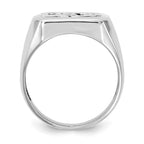 IB Goodman 14k White Gold Rectangle Onyx and AA Diamond Mens DAD Ring