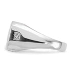 IB Goodman 14k White Gold Rectangle Onyx and AA Diamond Mens DAD Ring