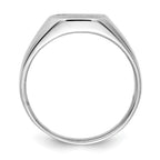 14k White Gold .02ct. VS Diamond 10.0x9.0mm Octagon Open Back Signet Ring