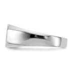 14k White Gold .02ct. AA Diamond 10.0x9.0mm Octagon Open Back Signet Ring