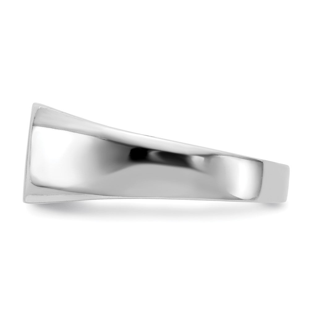 14k White Gold .02ct. A Diamond 10.0x9.0mm Octagon Open Back Signet Ring