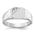 14k White Gold .02ct. AAA Diamond 10.0x9.0mm Octagon Open Back Signet Ring