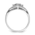 14k White Gold Polished 3-Stone 1/8 carat AA Diamond Ring