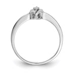 14k White Gold Polished AA Diamond Ring