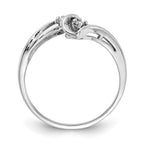 14k White Gold 2-Stone 1/20 carat AAA Diamond Bypass Ring