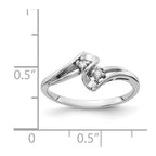 14k White Gold 2-Stone 1/20 carat AAA Diamond Bypass Ring