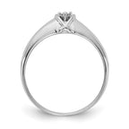 14k White Gold Polished AAA Diamond Ring