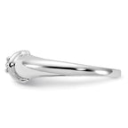 14k White Gold Polished AA Diamond Ring