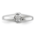 14k White Gold Polished AAA Diamond Ring