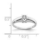 14k White Gold Polished A Diamond Ring