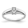 14k White Gold Polished A Diamond Ring