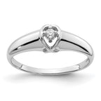 14k White Gold Polished A Diamond Ring