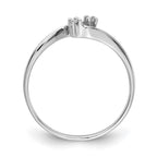 14k White Gold Polished 2-Stone AA Diamond Bypass Ring