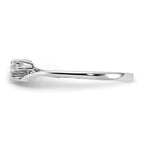 14k White Gold Polished 2-Stone AA Diamond Bypass Ring