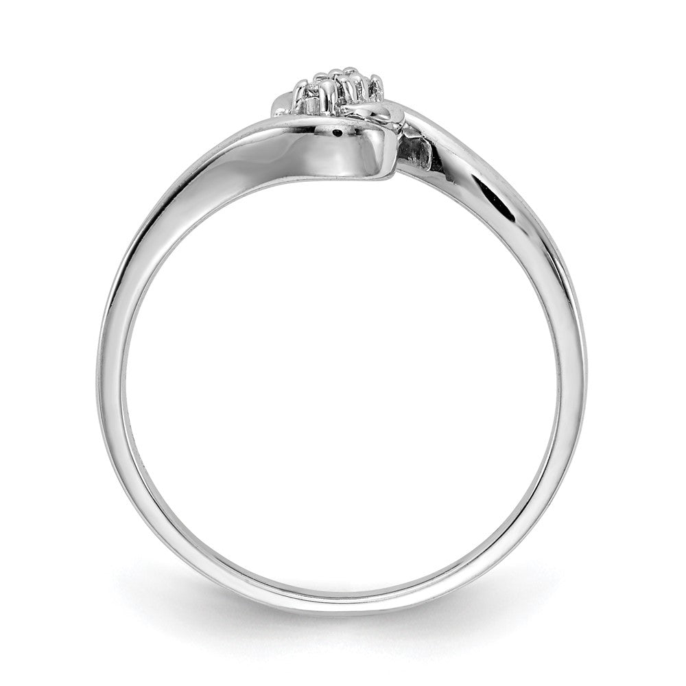 14k White Gold Polished 2-Stone AA Diamond Bypass Ring