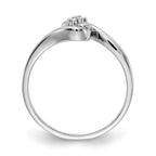 14k White Gold Polished 2-Stone AA Diamond Bypass Ring