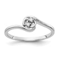 14k White Gold Polished 2-Stone AA Diamond Bypass Ring
