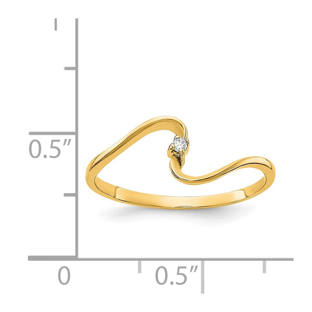 14k A Diamond Curved Ring
