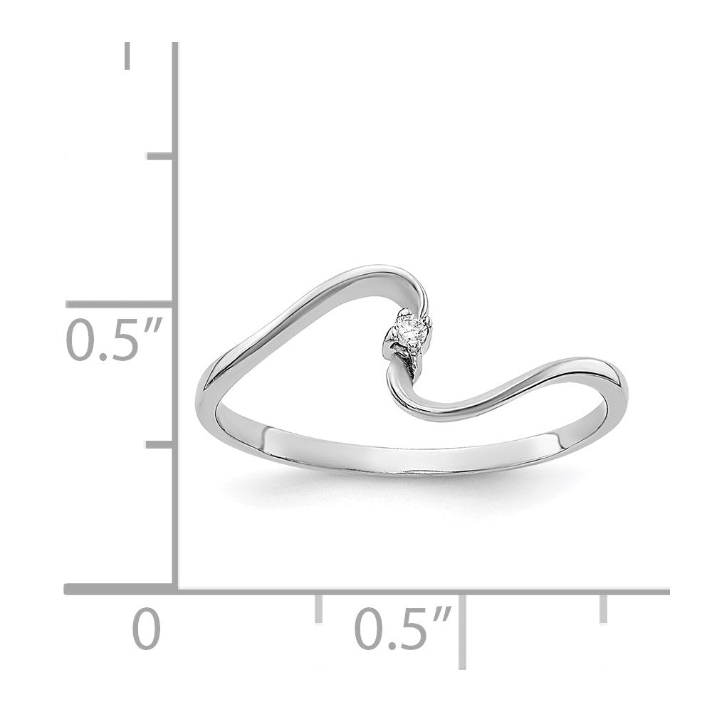 14k White Gold VS Diamond Curved Ring