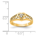 14k Polished 1/20 carat AA Diamond Heart Ring