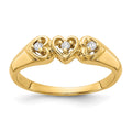 14k 1/20 carat VS Diamond Triple Heart Ring
