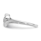14k White Gold Polished AA Diamond Heart Ring
