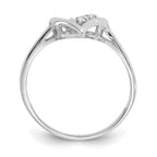 14k White Gold Polished VS Diamond Swirled Heart Ring