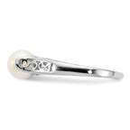 14k White Gold 6mm White Freshwater Cultured Pearl Filigree Ring