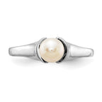 14k White Gold 5mm White Freshwater Cultured Pearl Ring